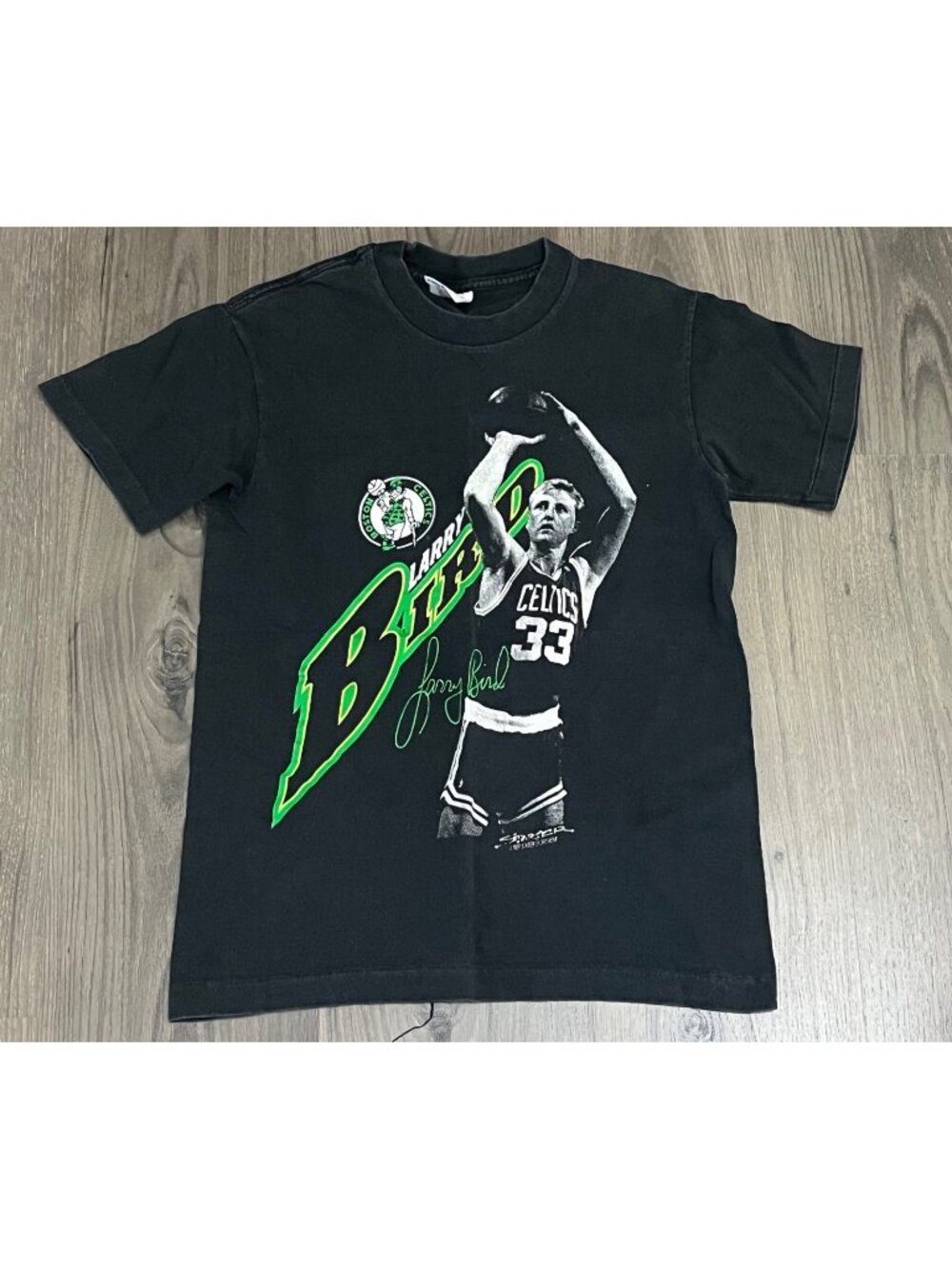 Vintage Larry Bird Boston Celtics Starter Shirt Youth Large 16x23 Black